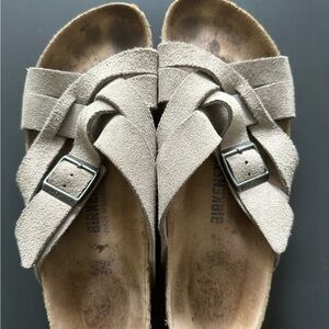Birkenstock Grey Sandals with Ergonomic Design